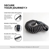 DOMEN Bicycle Lock Steel Wire Chain Lock Bike Motorcycle 4 Digit Password Steel Wire Locks Anti-theft Wire Rope Lock Helmet Lock